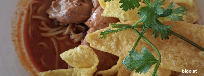 Khao Soi Essen im Dorf für 40 Baht